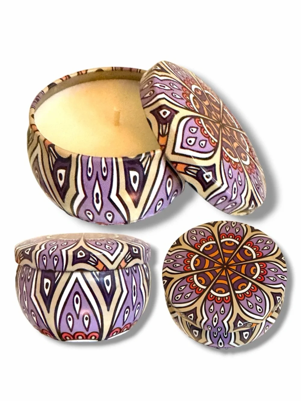 Choice of TWO 2.5 oz 100% Soy Wax scented candles & Keepsake Tin